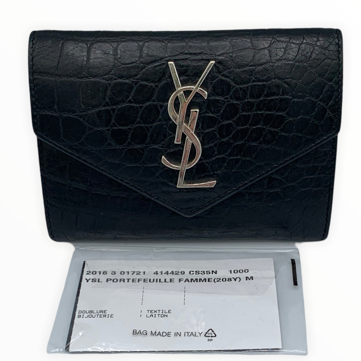 Monogram Small Leather Wallet in Black - Saint Laurent